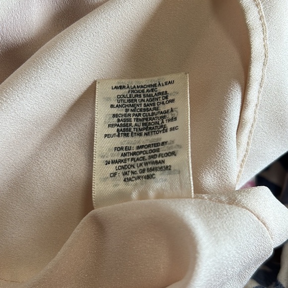 Anthropologie Maeve Peralta pink and blue bird patterned midi Dress Sz 2 - Picture 11 of 11